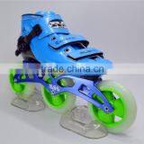 Customer design speed skating shoes Carbon skating boot OEM ODM logo white color 3 wheels skating frame