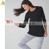 Yoga Plain Long Sleeve Sports Wear t Shirts for Ladies thumbnail-2