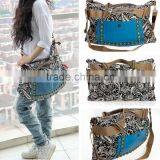 Vintage Women Canvas Leather Satchel Messenger Shoulder Handbag Shopper Bag Tote thumbnail-6