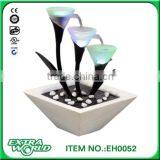 Modern Decor Ornaments White Ceramic Iron Glass Water Fountain Lights Change Color Creative Home Living Room Study thumbnail-3