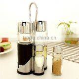 4pcs/set Spice and Oil Glass Bottle Set With Metal Stand thumbnail-3