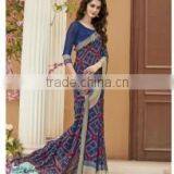 Spruce Blue Georgette Designer Saree/designer Sarees Online Shopping