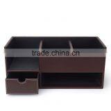 Wholesale Custom Office Storage Boxes, High-grade PU Leather Brown Beautiful Gift Box thumbnail-3