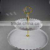 Pure White Double - Layer Metal Wedding Cake Holder thumbnail-1