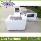 A- Rattan Furniture Patio White Sofa Set thumbnail-3