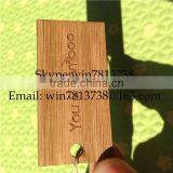 Wood Engraved Business Card With Rope Wooden Garment Hang Tags For Jeans Wooden ID Card Singapore Garment Tag thumbnail-3