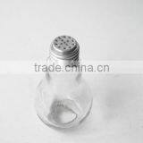 Bulb Shape Glass Spice Packaging Jar Bottle With Silver Hole Lid thumbnail-2