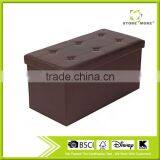 Faux Leather Storage Foot Rest Sofa Ottoman Bench Folding Footrest Stool thumbnail-1