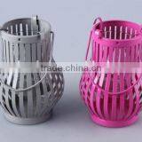 Home Decoration Candlestick/Portable Pear-shaped Painted Iron+Glass Candle Holder thumbnail-1