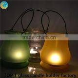 Glass Candle Holder With Metal Handle/hanging Glass Candle Holder thumbnail-3