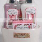 4 PCS BATH SET W/CERAMIC BUCKET thumbnail-1