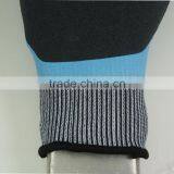 NMSAFETY Anti Water Seamless Breathable Fiber Knitted Liner Palm Double Sandy Foam Dipped Latex Work Glove thumbnail-5