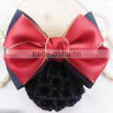 2016 New Arrived Chiffon Ribbon Hair Bow With Clip/Handmade Plain Net Chiffon Bow Clip For Women thumbnail-2