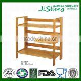 China Manufacturer 4-Tier Deluxe Natural Bamboo Shoe Storage Rack thumbnail-1
