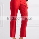 Wholesale Women Apparel Red-color Matte-satin Pressed Pleats Soft Fitting Pants(DQE0390P) thumbnail-2