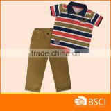 On Sale Stock Baby Boy Printed T Shirt+ Twill Pant Clothing Set