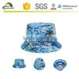 Beach Tropical Hawaiian Palm Tree Pineapple Bucket Hat Fishing Outdoor Sun Cap thumbnail-3