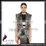 CX-G-B-217 Fashion China Suppliers Hot Style Genuine Rabbit Fur Women Vest thumbnail-1