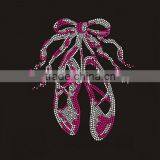 Wholesale Customize All Sizes of Cute Pink Ballet Shoes Rhinestone Heat Transfer thumbnail-1