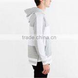 New Designer Blank Hoodie Grey and White Hoodie Side Zip thumbnail-2