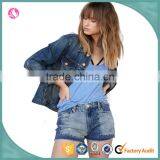Fancy Washed Jackets With Distressed Womens Denim Shorts Sexy Style thumbnail-2