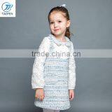 2017 Spring Girls Woolen A-line Dress Children's Clothing Lone Sleeve Lace One-pice Designs For Girl thumbnail-1