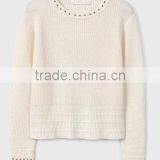 Women's Latest Design Round Collar Long Sleeve Cashmere Sweater With Wholelsale Price thumbnail-4