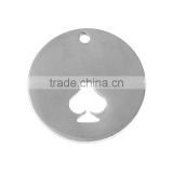 Stainless Steel Cut Out Charms Round Silver Tone Sapdes