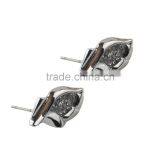 Customized Unisex 925 Sterling Silver Hiphop Earrings Studs Jewelry Wholesale thumbnail-2