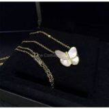 NEFFLY 2016 NEW ARRIVAL FREE SHIPPING FASHION 925 Silver Clover Butterfly Pendant Necklace Factory Made thumbnail-1