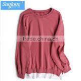 Fake 2pcs Womens Casual Fleece Pullover