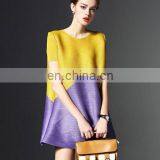 Beautiful Color Block Elegant Dress Pleated Dress 2017 Clothes Women thumbnail-1