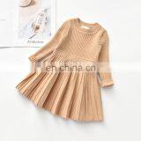 Girls Winter Dress Kids Ribbed Knit Sweater Dress Casual thumbnail-2