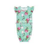 Floral Pattern Printing Newborn Baby Flutter Sleeve Sleep Gown Wholesale Baby Sleeping Bags. thumbnail-3