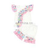 Unique Ruffle Flutter Sleeve Girl Top Baby White Color Top With Colorful Ruffles thumbnail-3