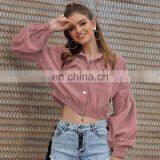 New Women Loose Classic Crop Moto Biker Coat Autumn Lady Basic Plus Size Outerwear Jacket thumbnail-6