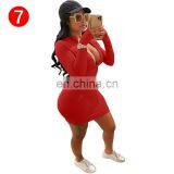 Season Autumn Items Solid V-neck Bodycon Women Stylish Sexy Dress 2021 Women Dresses Women Casual Dresses thumbnail-6