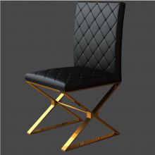 PU Leather with Steel Legs Dining Chair