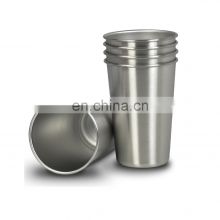 Unbreakable Stackable Brushed Metal Drinking Glasses Premium Grade Stainless Steel Pint Cups Water Tumblers
