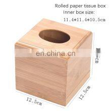 Durable Household Tissue Box Holder Round Square Rectangle Wooden Tissue Box thumbnail-3
