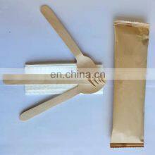 Eco Friendly Custom Logo Biodegradable Reusable Disposable Wooden Cutlery Set Hot Sale