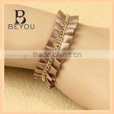 Brown Lace Bracelet With Gold Chain thumbnail-1