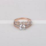 High Quality and Cheap Women Fashion 14K Solid Purity Gold AAAAA CZ Ring thumbnail-5