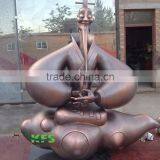 Bronze Abstract Sitting Figure Sculpture