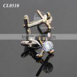 New Arrival Fashion Cufflinks Novelty Golf Design Best Gift For Men Cufflinks Wholesale Retail Gold Silver Metal Golf Cuff Links thumbnail-2