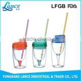 Customized Logo Eco-friendly Material Plastic CupsWith Straw Plastic Cup With Straw thumbnail-2