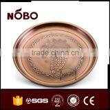 Ancient Copper Embossed Grape Plate, Stainless Steel Non-slip Serving Tray thumbnail-4
