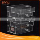 Transparent Acrylic Cosmetics Lipsticks Makeup Organizer & Holder Box With 5 Removable Drawers