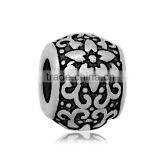 Ready Stock Vintage Tone Stainless Steel Jewelry Accessories Findings Large Hole European Charms Flower Spacer Beads SEB-LG121 thumbnail-2