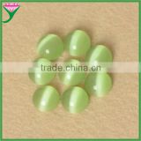 HS-08 Grass green synthetic round shape cabochons cat's eye for jewelry making